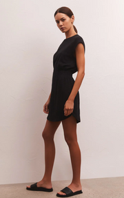 Rowan Textured Mini Dress | Black