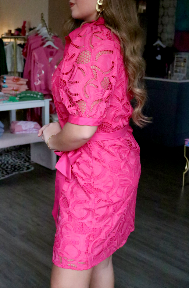 Venice Lace Dress | Raspberry
