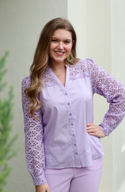 Carla Embroidered Blouse | Lilac