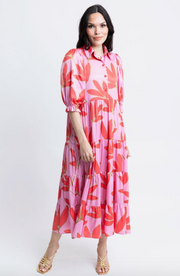 Pink Paradise Satin Maxi Dress