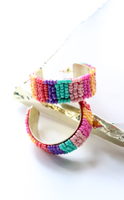 Party Stripe Hoop Earring | Rainbow