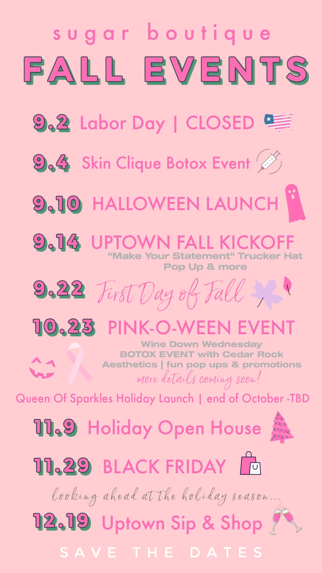 UPCOMING FALL EVENTS