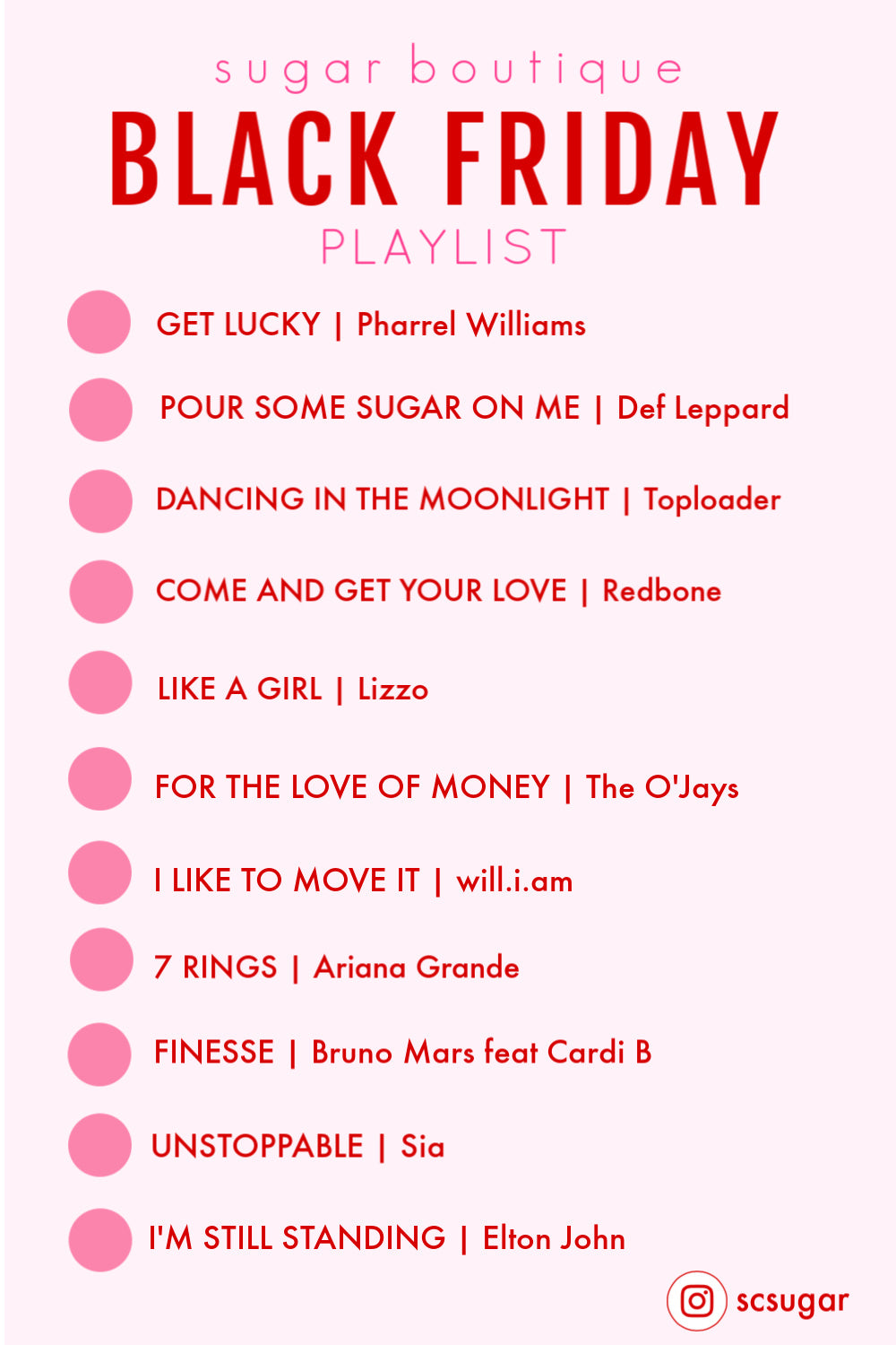 Sugar Black Friday 2019 Playlist