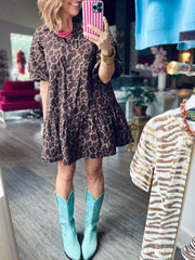 Sandi Ruffle Leopard Dress