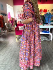 Kaleidoscope Eyelet Maxi Dress