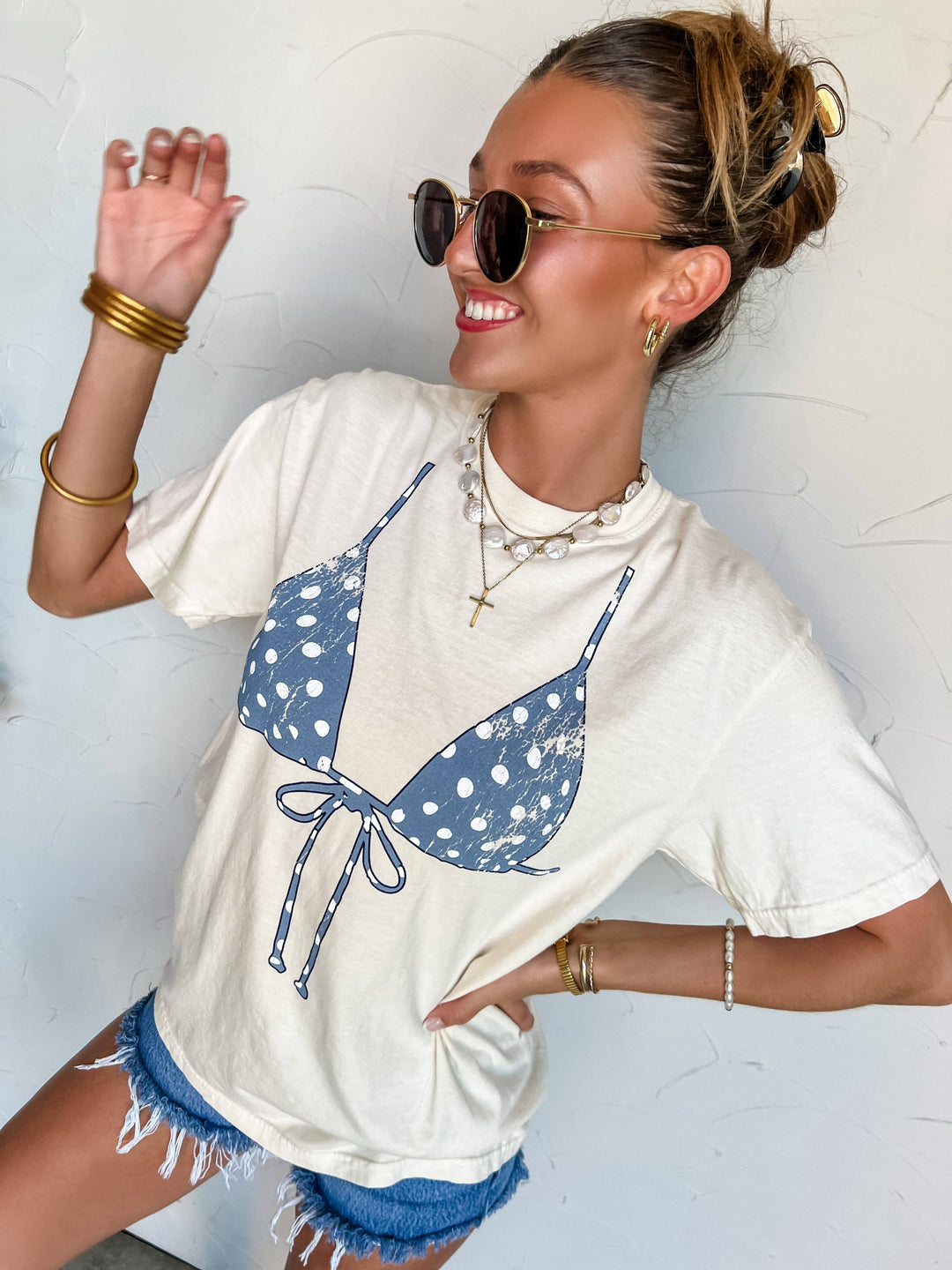 Polka Dot Bikini Top Tee