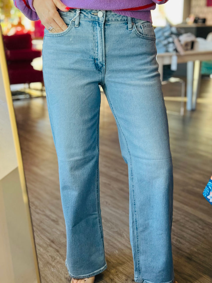 High Rise Full Length Straight | Light Denim