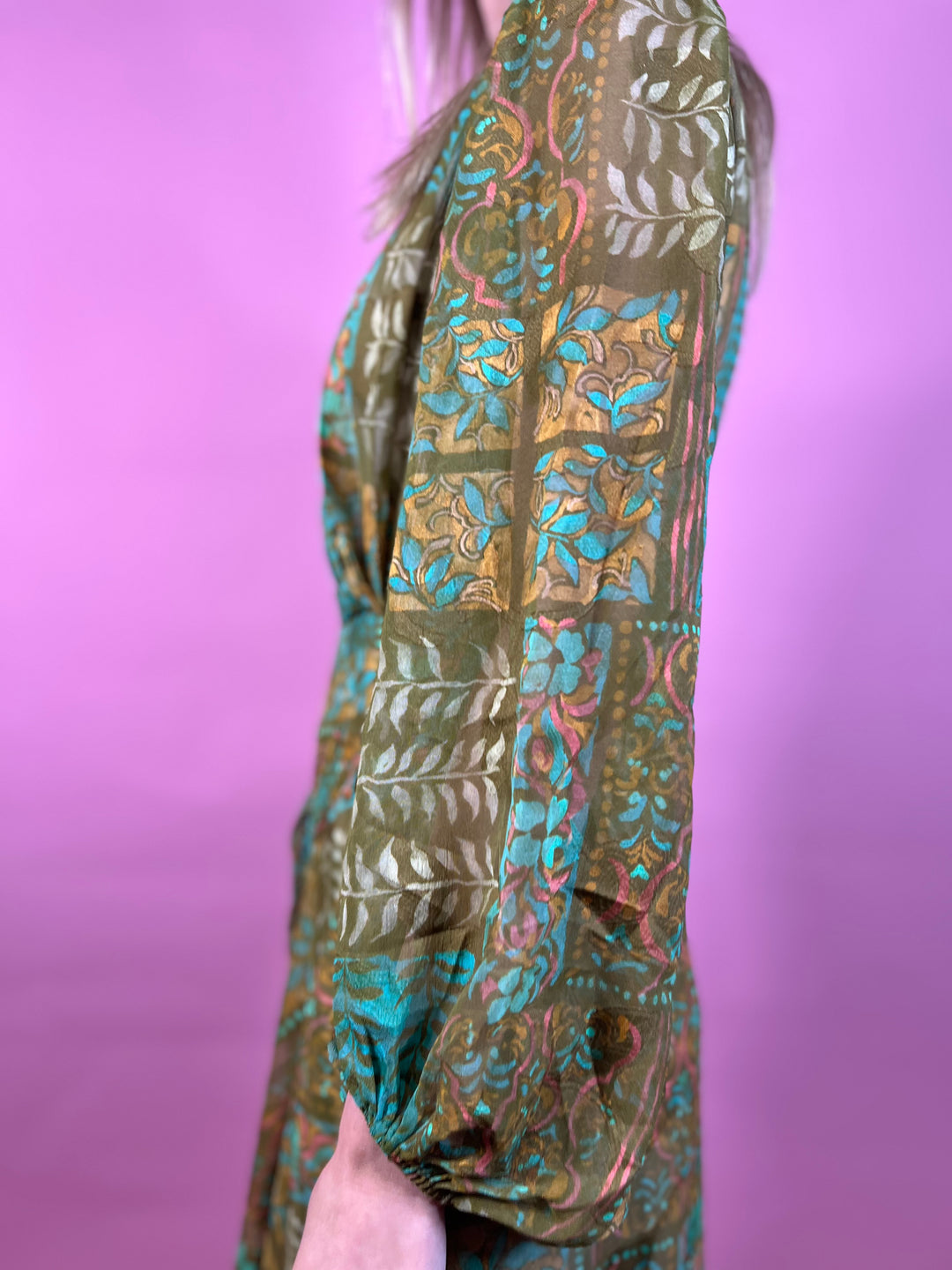 Olive Tapestry Maxi Dress