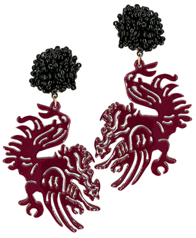 PomPom Gamecock Earrings