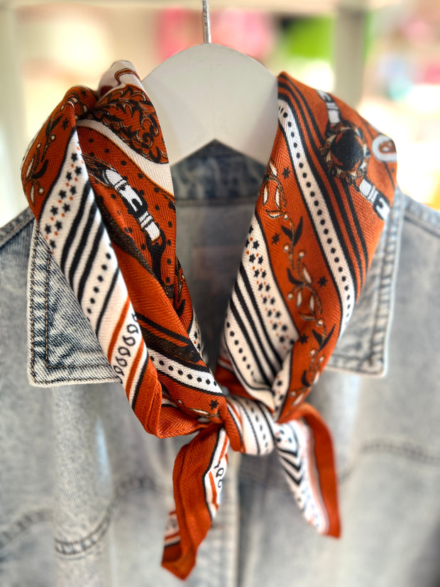 Round Here Scarf | Orange Equestrian