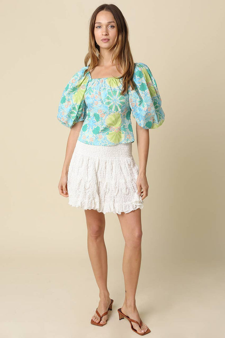 Piper Puff Sleeve Floral Top