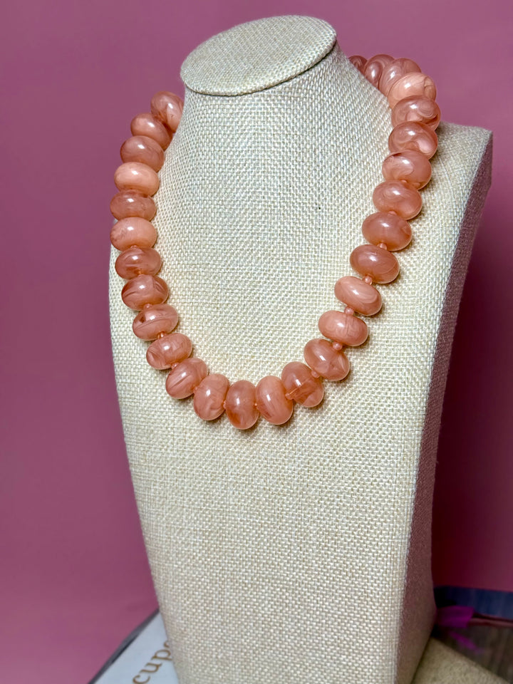 Rondelle Bead Necklace | Rose