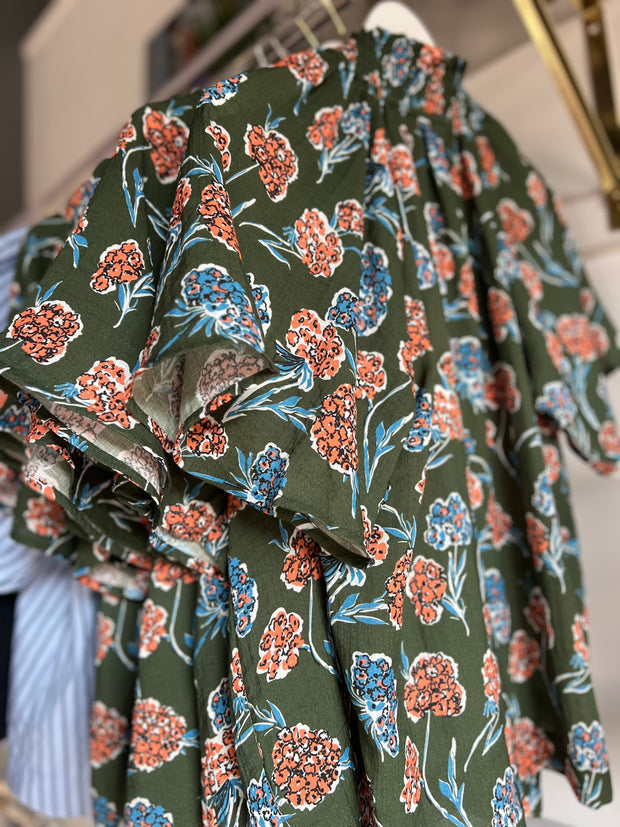 Floral Fields Trim Blouse