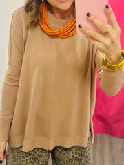 Essential Cashmere Blend Sweater | Camel