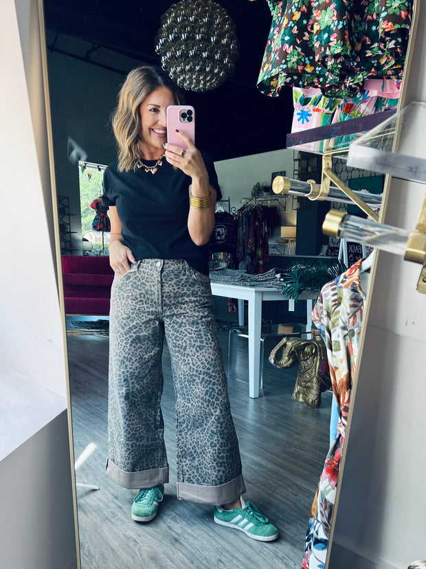 Marli Denim Leopard Pant
