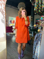 Denver Corduroy Dress | Burnt Orange