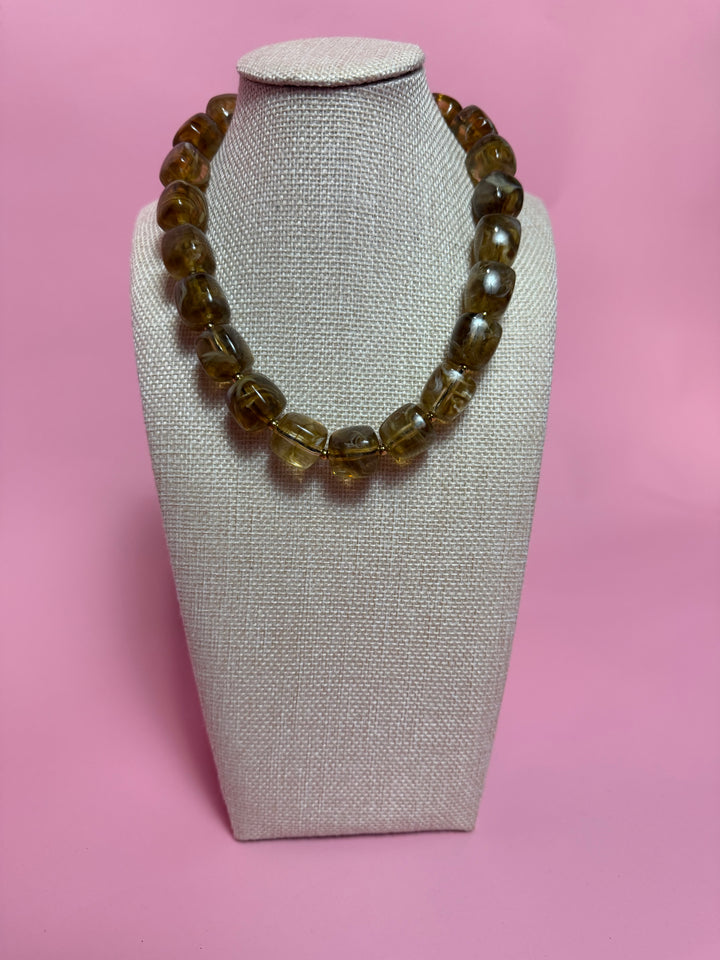 Marble Cube Necklace | Amber