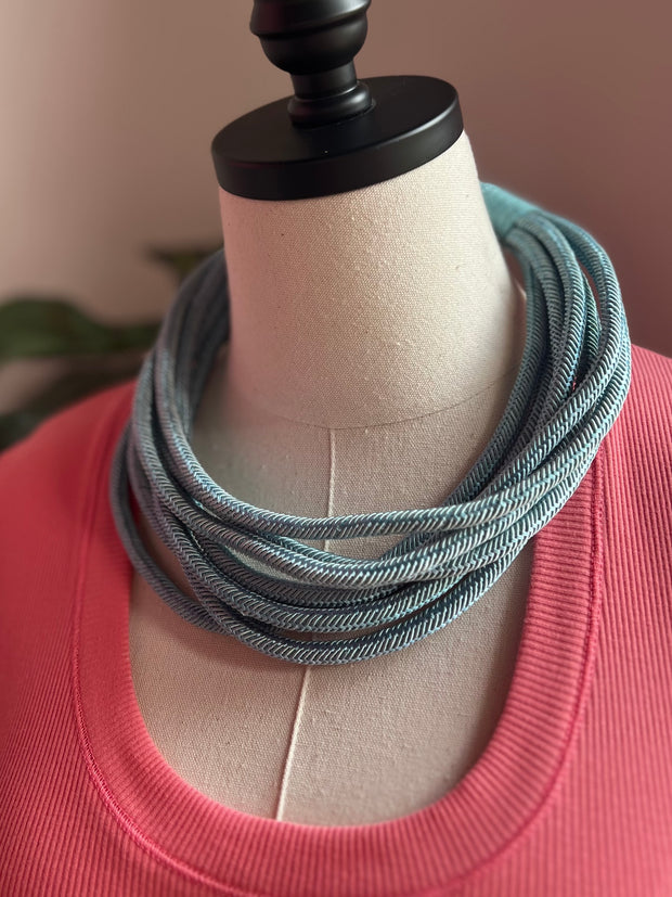 8 Strand Necklace | Light Blue