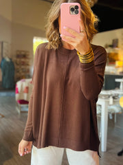 Essential Cashmere Blend Sweater | Chocolate