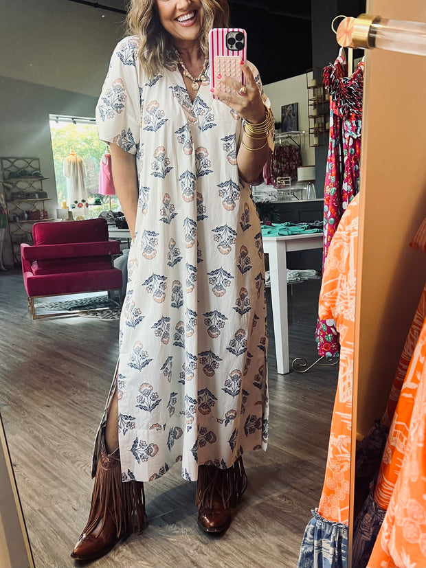 Vintage Block Print Maxi