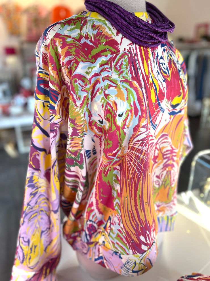 Rainbow Multi Abstract Tiger Sweatshirt