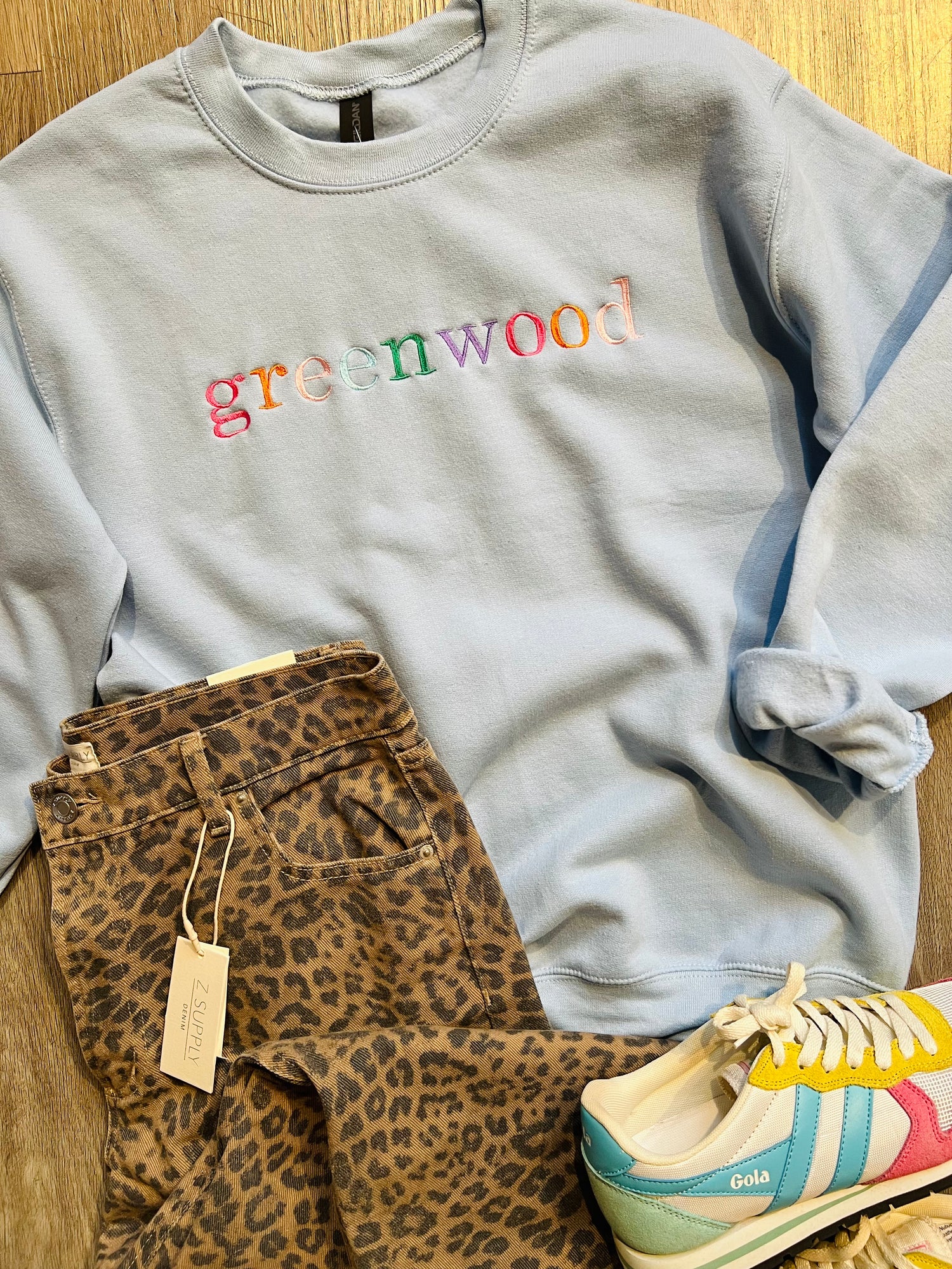 Colorful Greenwood Sweatshirt | Light Blue