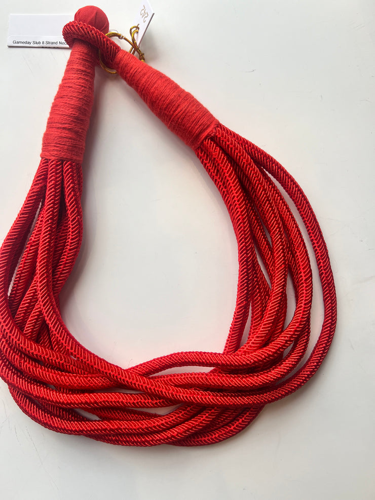 Gameday Slub 8 Strand Necklace | Red