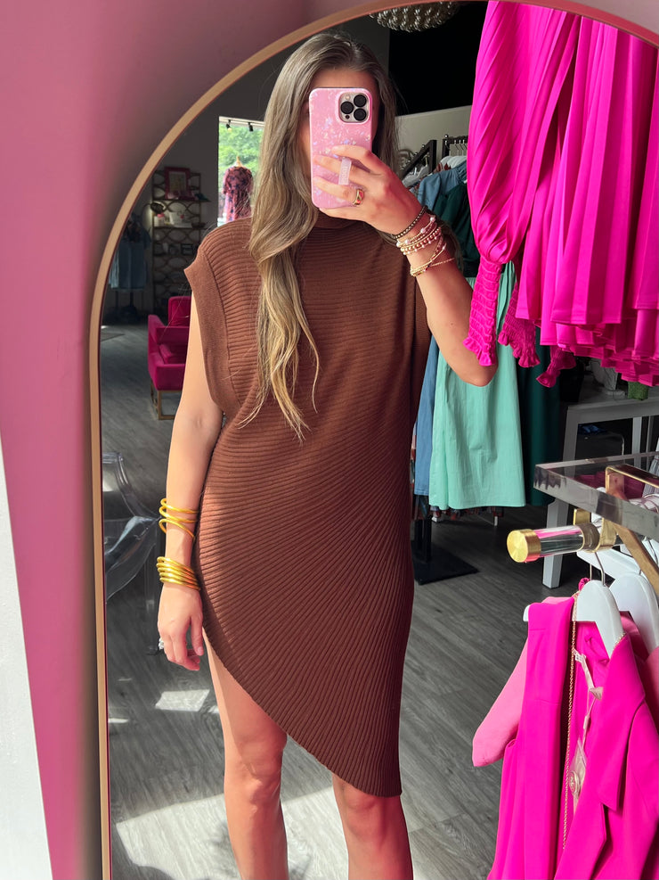 Asymmetrical Amy Tunic | Coffee Brown