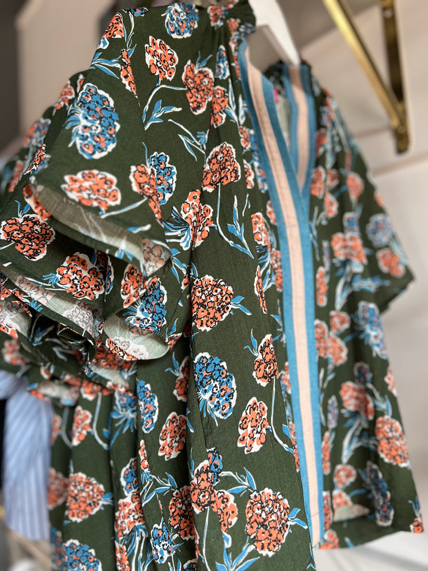 Floral Fields Trim Blouse