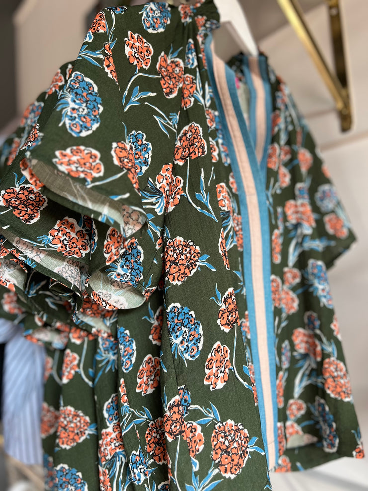 Floral Fields Trim Blouse
