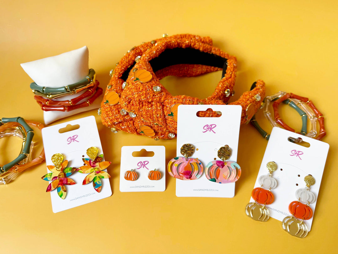 Pumpkin Enamel Stud
