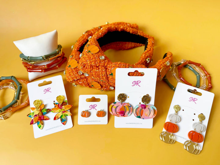 Pumpkin Enamel Stud