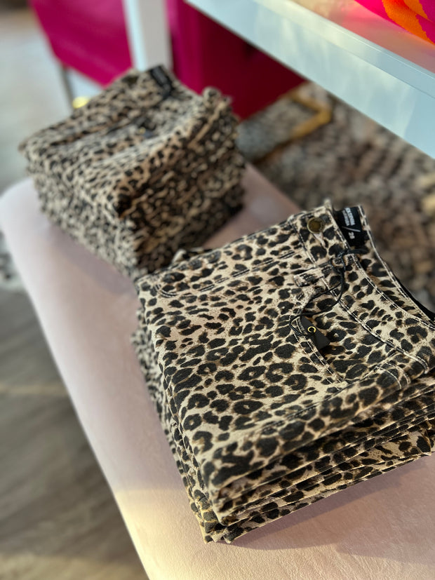 Vintage High Rise Crop Flare | Leopard