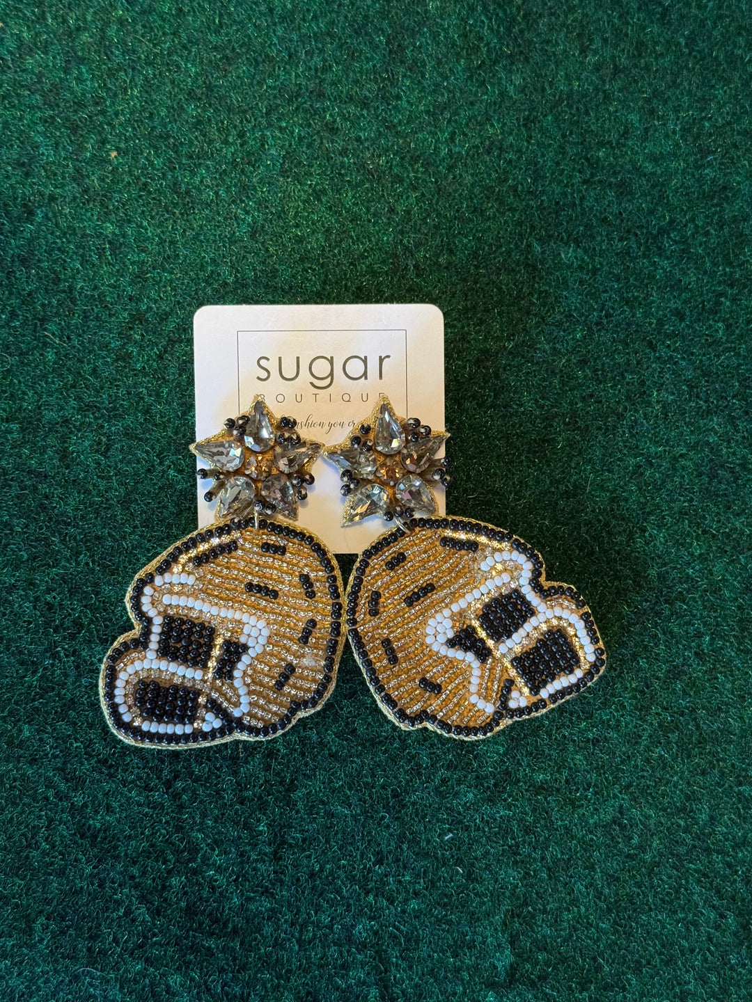 Stadium Style Earrings | Black + Gold