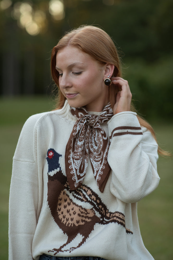 Round Here Scarf | Chocolate Paisley