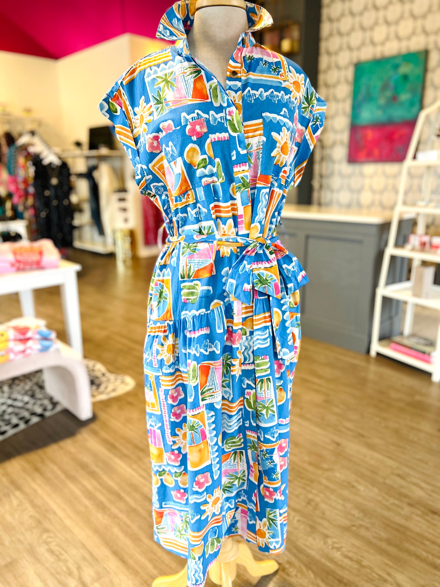 Coastal Carnival Tie Dress