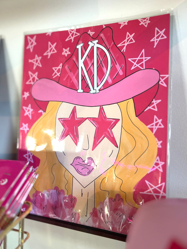 KAPPA DELTA Pink Funky Cowgirl 8x10 Print