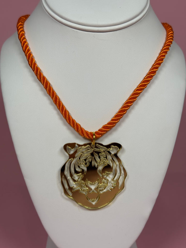 Game Day Mascot Necklace | Tiger on Orange