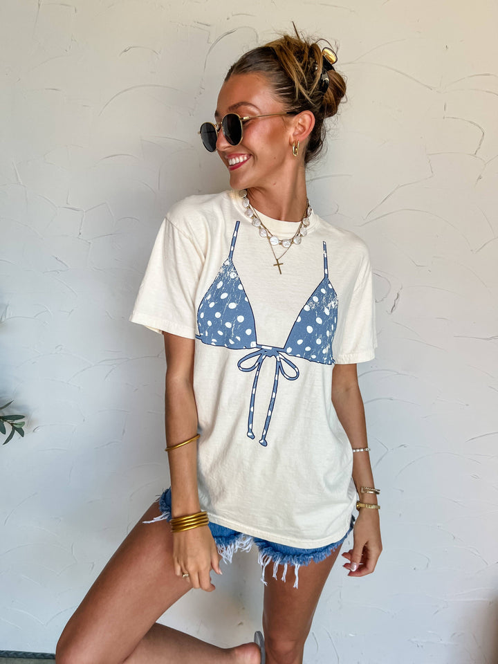 Polka Dot Bikini Top Tee