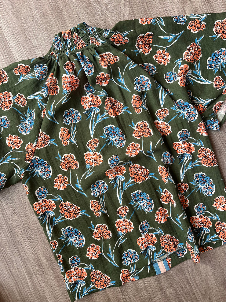 Floral Fields Trim Blouse
