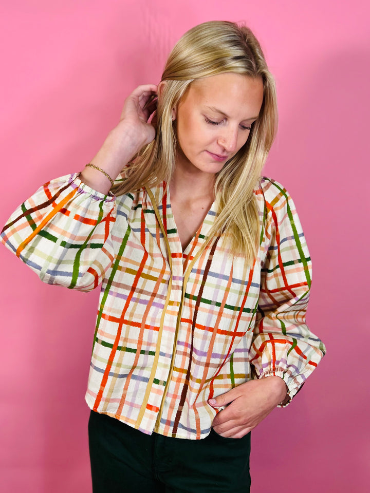 Falling for Plaid Blouse