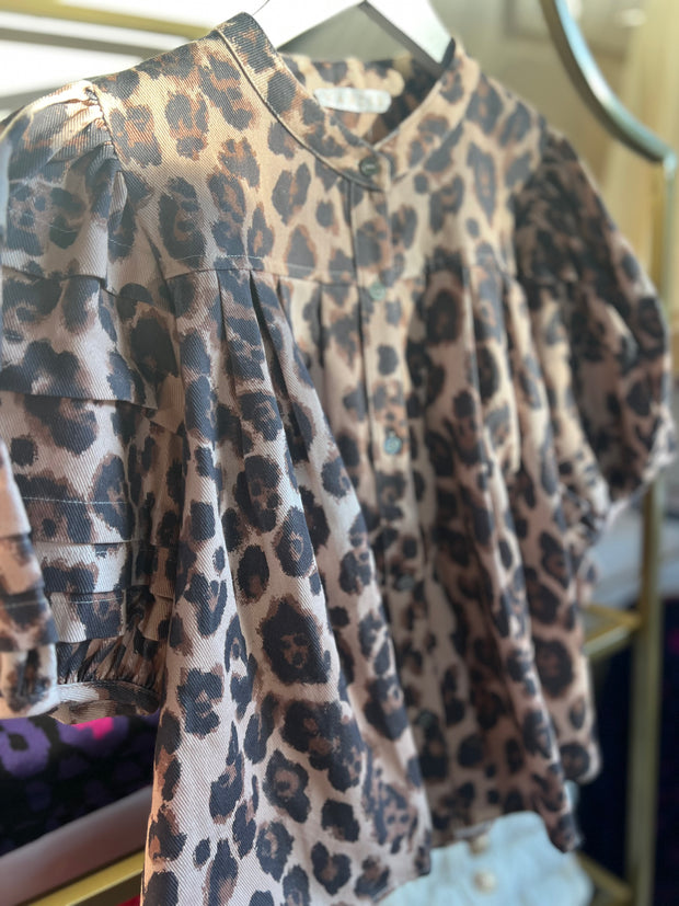 Lagos Denim Pleated Top