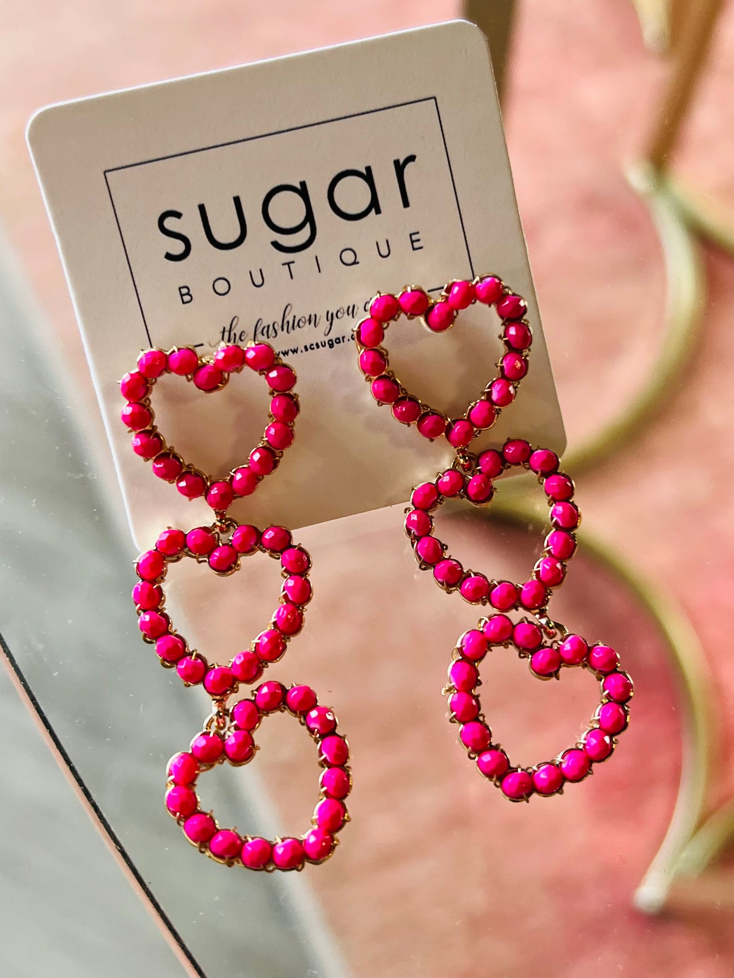 Triple Heart Earring