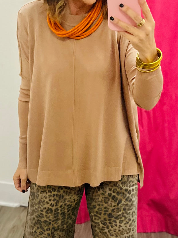 Essential Cashmere Blend Sweater | Camel