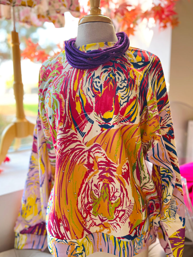 Rainbow Multi Abstract Tiger Sweatshirt