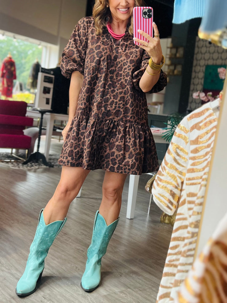 Sandi Ruffle Leopard Dress