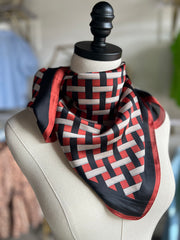 Geo Scarf | Black / Maroon