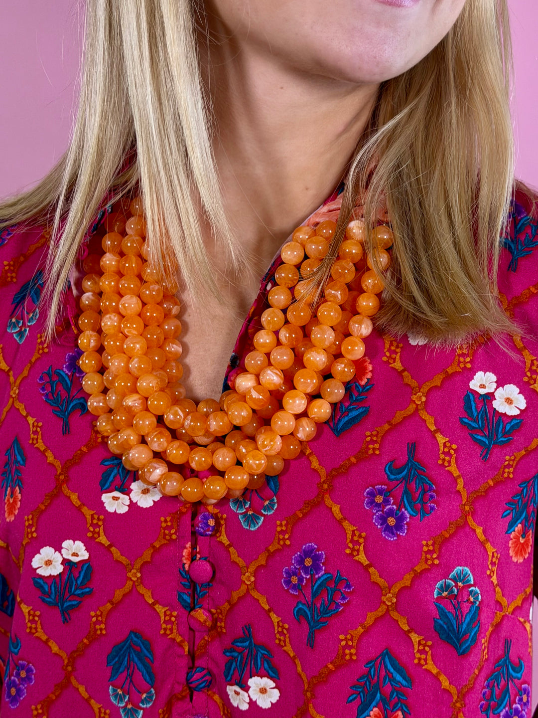 7 Layer Necklace | Orange