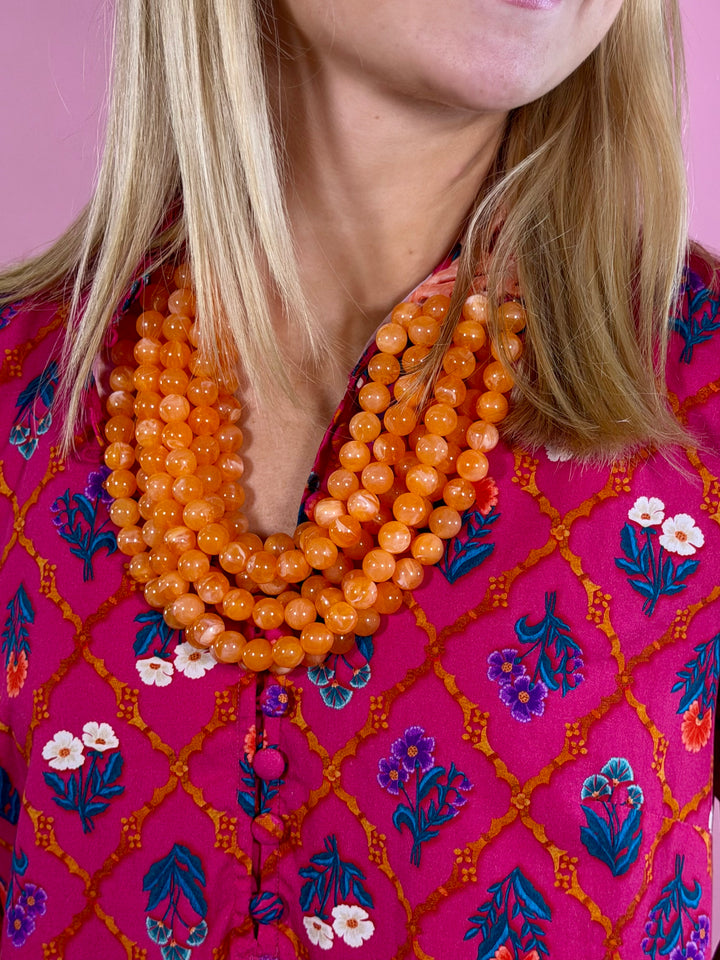 7 Layer Necklace | Orange