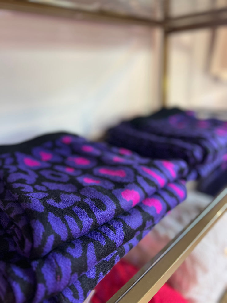 Leopard Sweater Pant | PURPLE MULTI